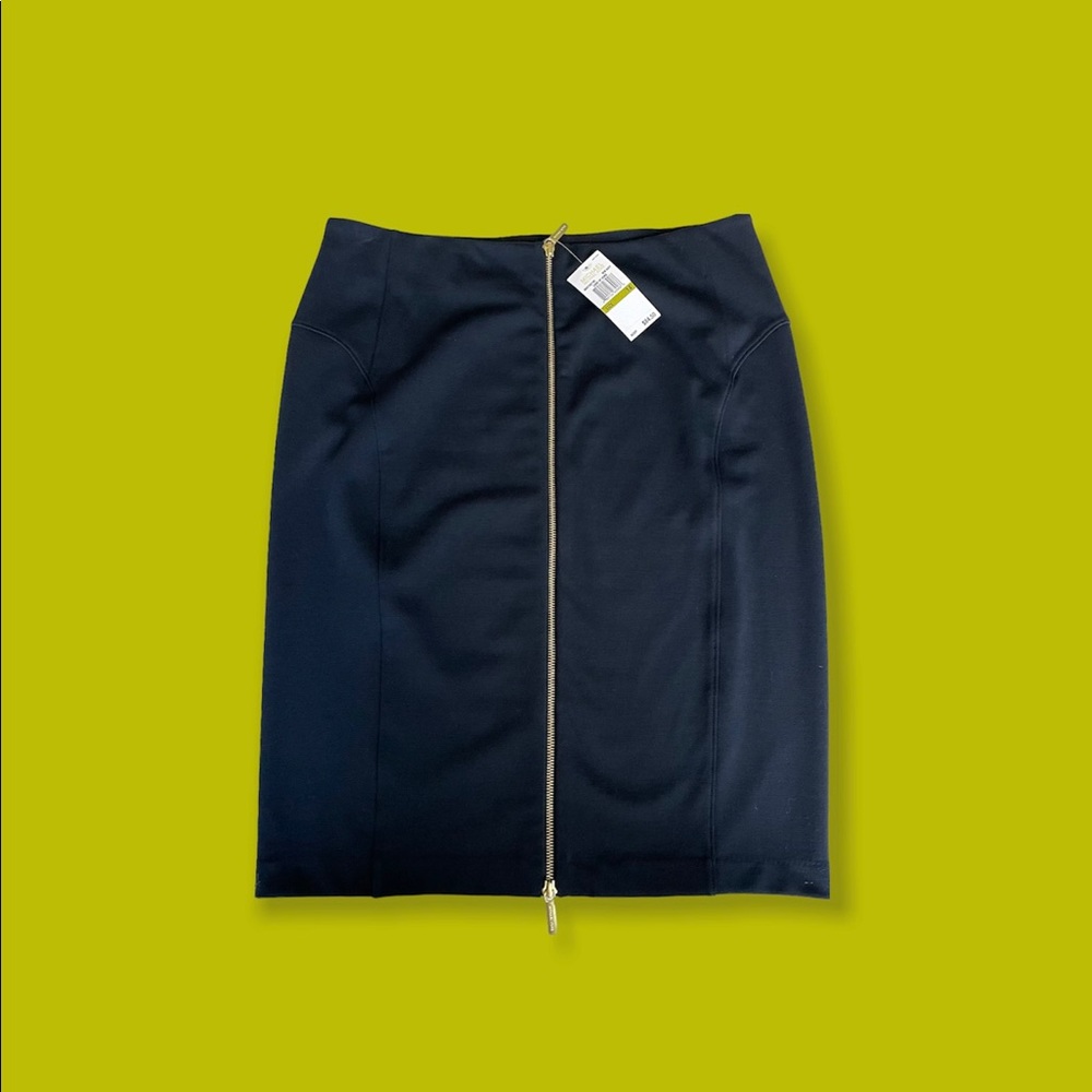 MICHAEL Michael Kors Dark Navy Zip Ponte Pencil Skirt